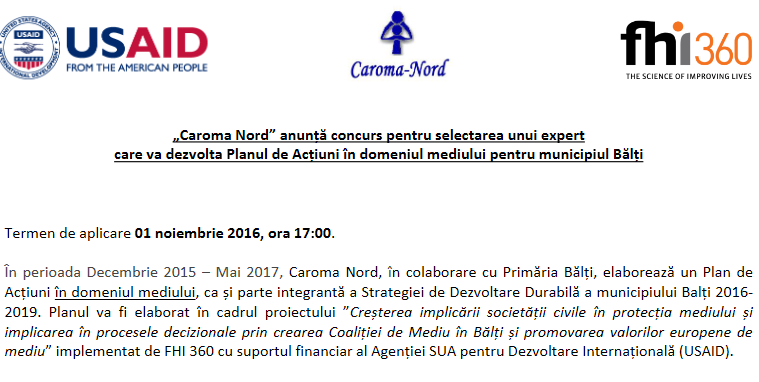 „Caroma Nord” anunță concurs